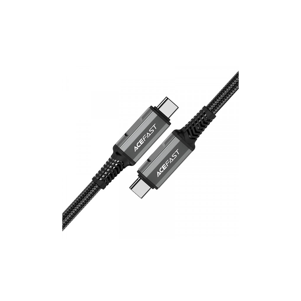 Дата кабель USB-C to USB-C 1.0m USB 4.0 240W audio/video black-grey Acefast (6974316282631)