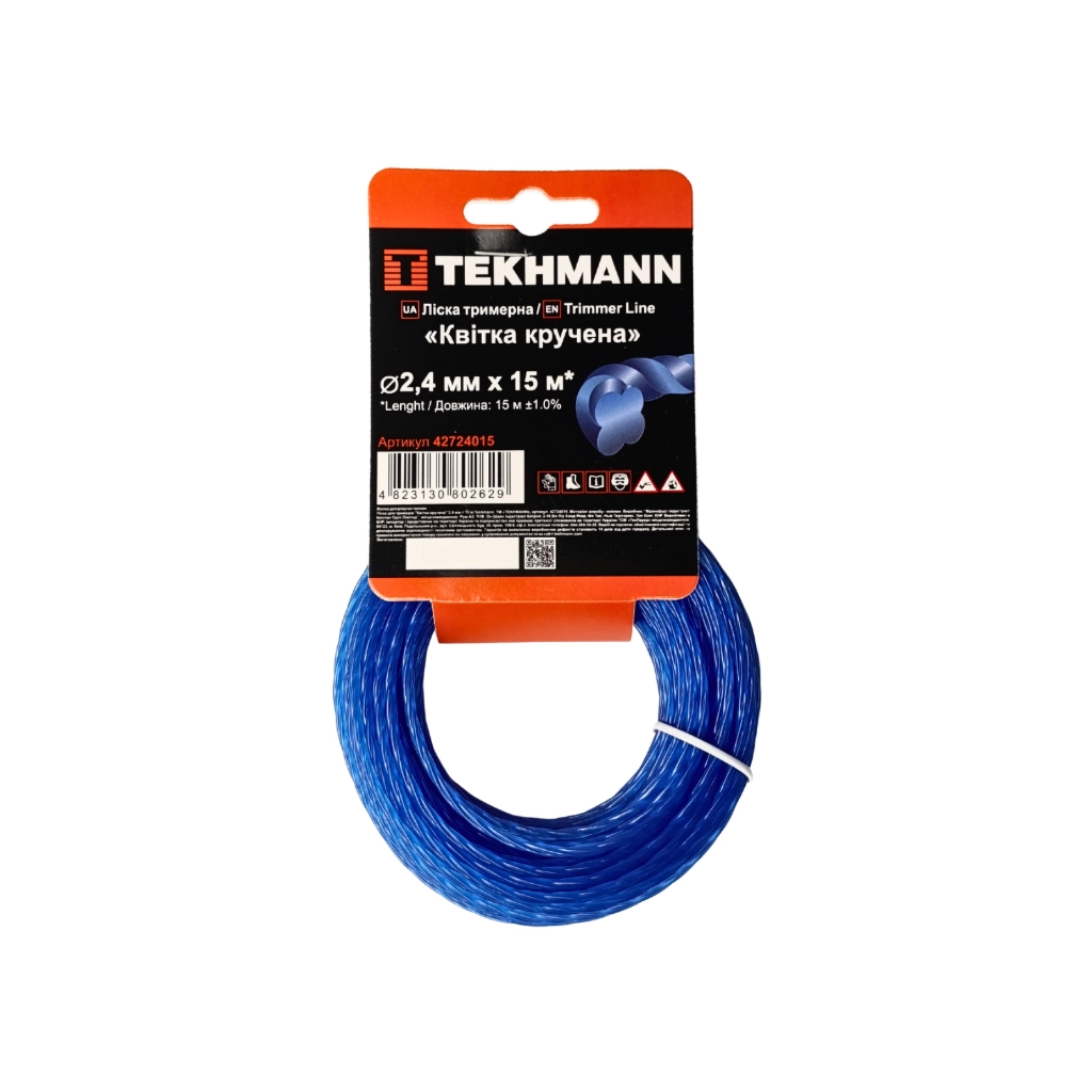 Жилка косильна Tekhmann "Квітка кручена" 2,4 мм × 15 м (42724015) Жилка косильна Tekhmann "Квітка кручена" 2,4 мм × 15 м (42724015)