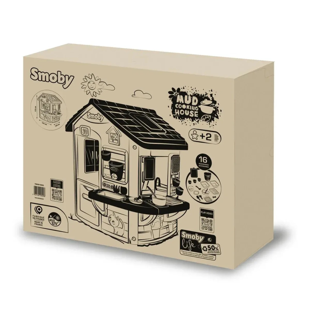 Ігровий будиночок Smoby Life "Садівник" з кухнею та мийкою, 16 аксес., 132х144х140 см (7600810505)