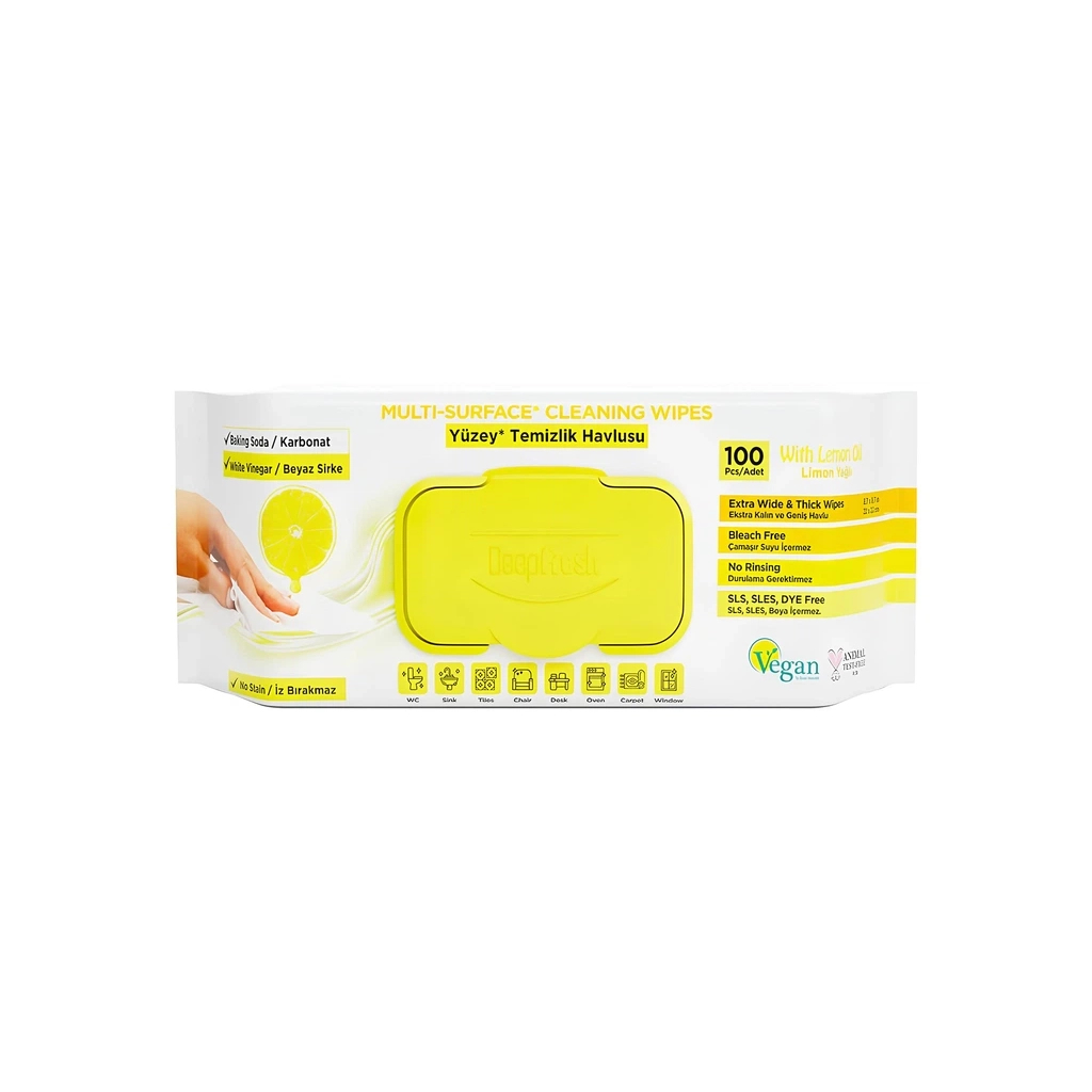 Серветки для прибирання Deep Fresh Lemon Вологі 100 шт. (8681554631883)