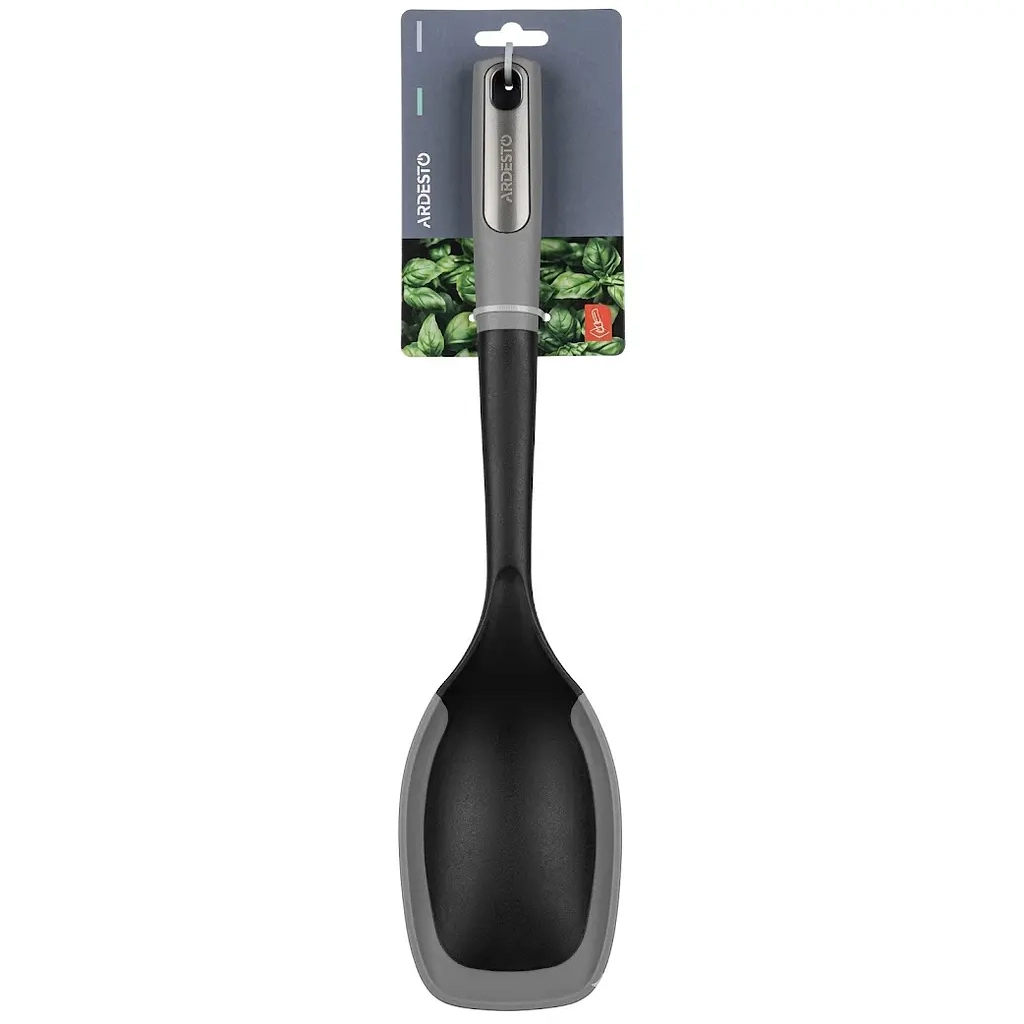 Ложка кухарська ARDESTO Gemini, 34см, пластик, силікон, сіро-чорний (AR2125G) Ложка кухарська ARDESTO Gemini, 34см, пластик, силікон, сіро-чорний (AR2125G)