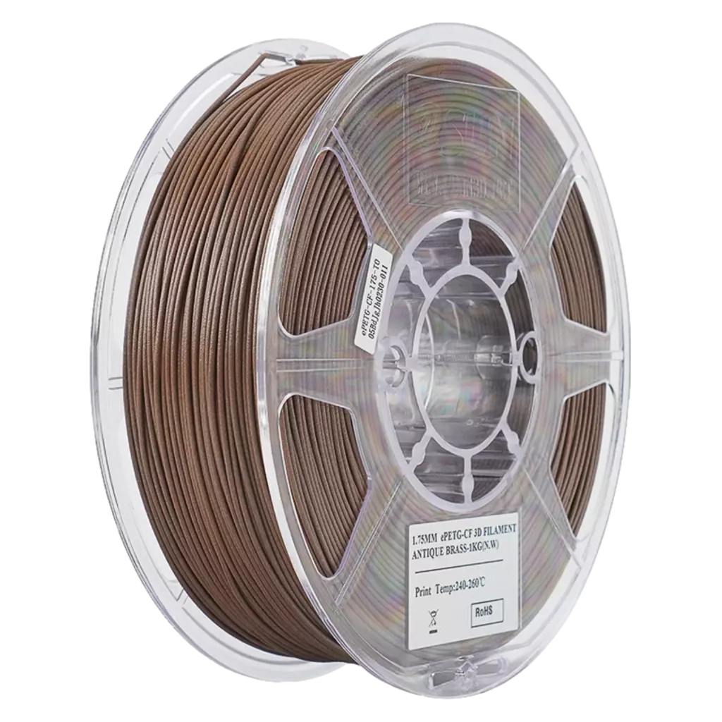 Пластик для 3D-принтера eSUN ePETG-CF 1,75mm 1kg antique brass (EPETG-CF-P175AB1) Пластик для 3D-принтера eSUN ePETG-CF 1,75mm 1kg antique brass (EPETG-CF-P175AB1)