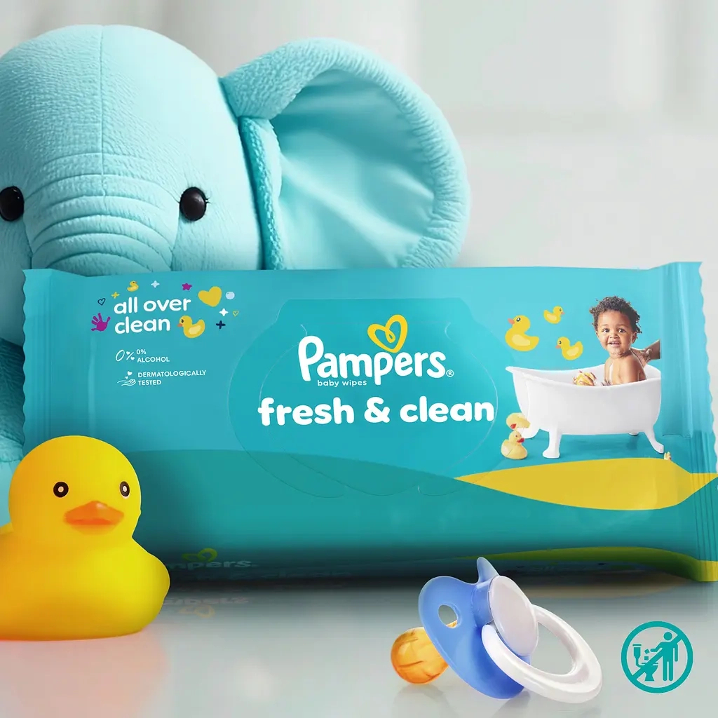 Дитячі вологі серветки Pampers Fresh Clean 80 шт х 12 пачок (960 шт) (8006530134552)