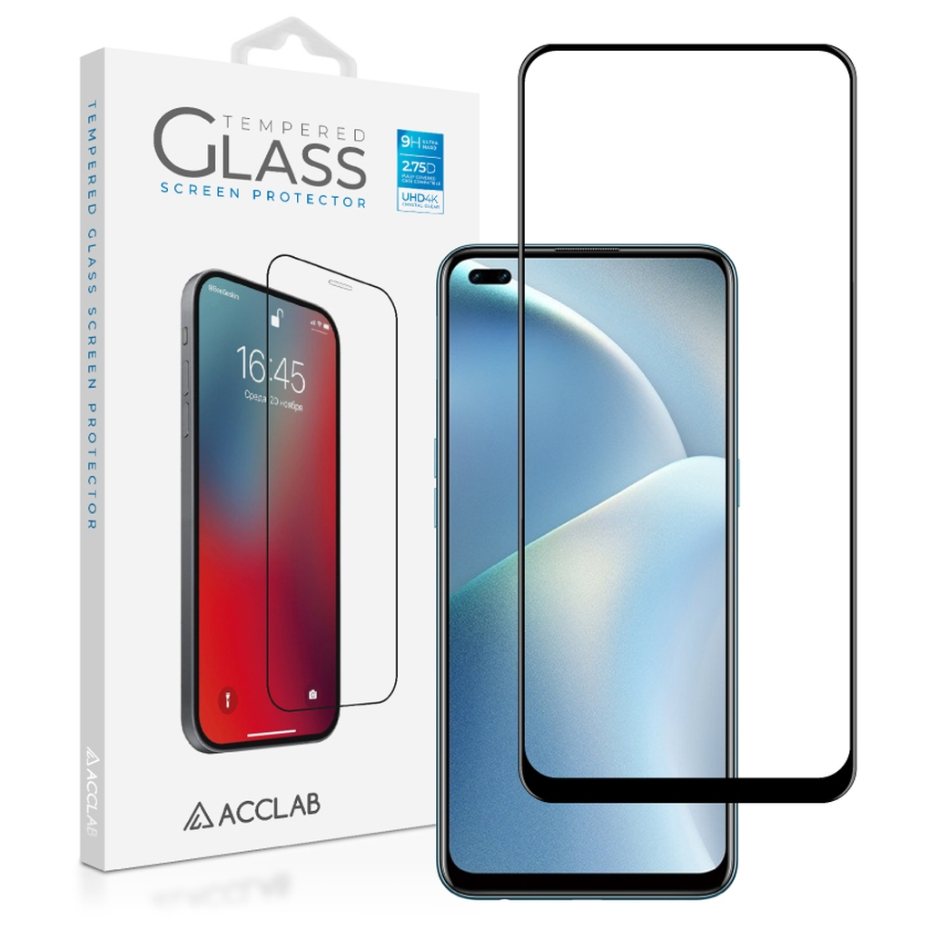 Скло захисне ACCLAB Full Glue Oppo Reno 4 Lite Black (1283126511196)