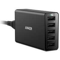 Зарядний пристрій Anker PowerPort 5 - 40W 5-port USB Power IQ V3 (Black) (A2124L12)