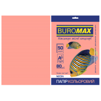 Папір Buromax А4, 80g, NEON pink, 50sh (BM.2721550-10)