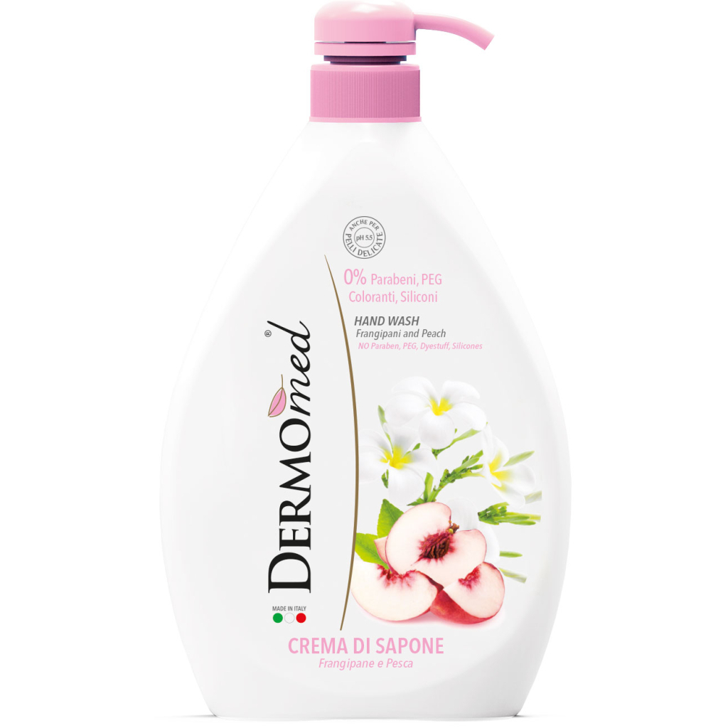 Рідке мило DermoMed Плюмерія та персик 1000 мл (8032680390791)