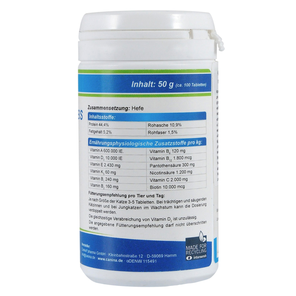 Вітаміни для котів Canina Cat-Vitamin Tabs 50 г/100 шт (4027565210312)