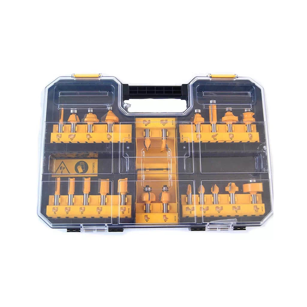 Набір фрез DeWALT діаметр хвостовика 8 мм, 22 шт. (DT90017)