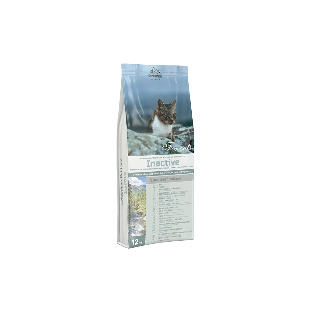 Сухий корм для кішок Carpathian Pet Food Inactive 12 кг (4820111140770)