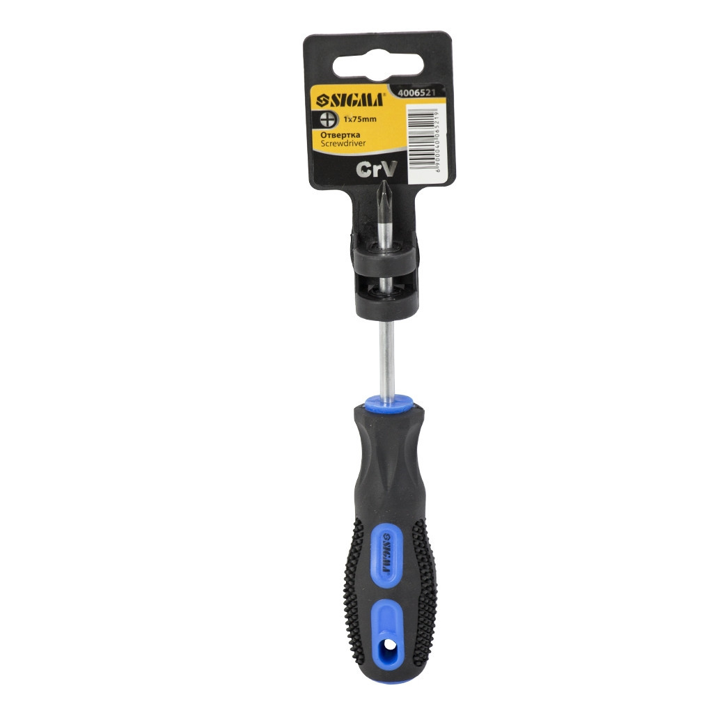 Викрутка Sigma хрестова PH1x75мм СrV (4006521) Викрутка Sigma хрестова PH1x75мм СrV (4006521)
