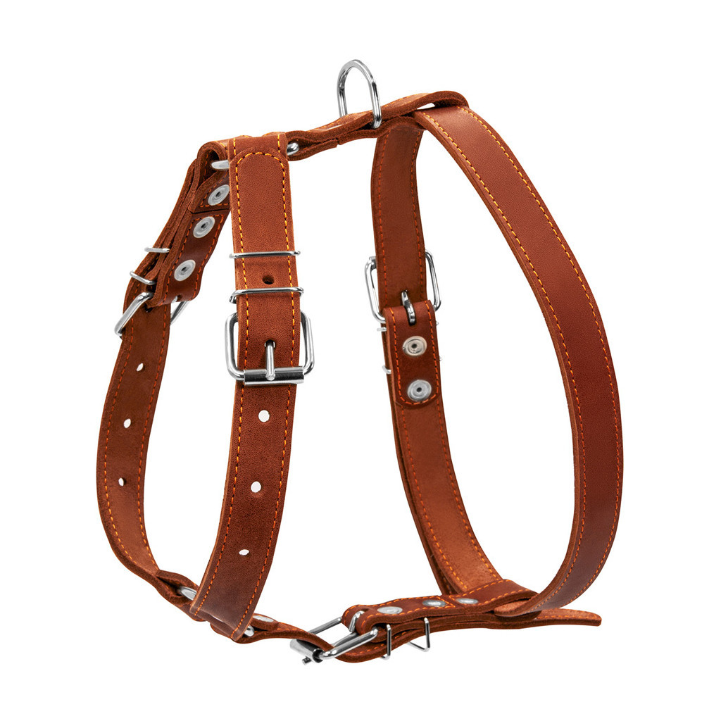 Шлея для собак Collar одинарна для середніх порід Ш 25 мм А:49-68 см В:68-80 см коричнева (06386)