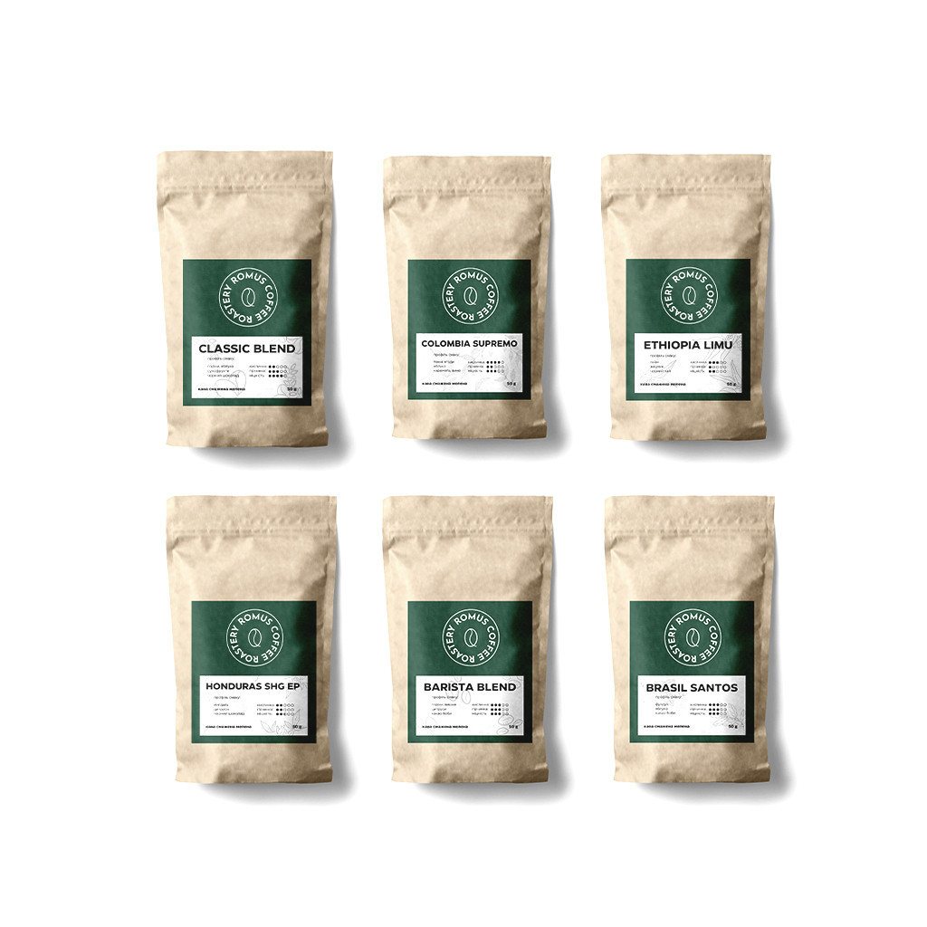 Кава Romus Coffee Roastery Дегустаційний набір 6 видів (мелена) (313125) Кава Romus Coffee Roastery Дегустаційний набір 6 видів (мелена) (313125)