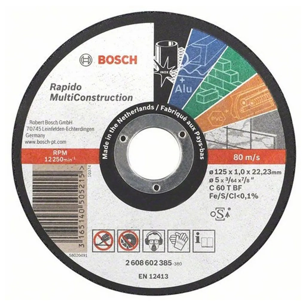 Круг відрізний Bosch Rapido Multi Construction 125x1мм (2.608.602.385)