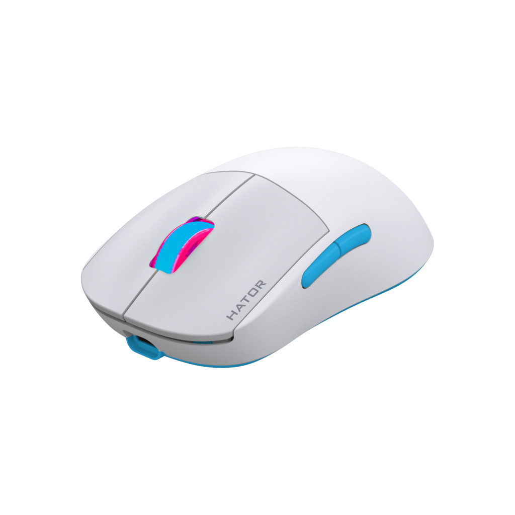 Мишка Hator Quasar 2 Pro Wireless/Bluetooth/USB White/Cyan (HTM561WC) Мишка Hator Quasar 2 Pro Wireless/Bluetooth/USB White/Cyan (HTM561WC)