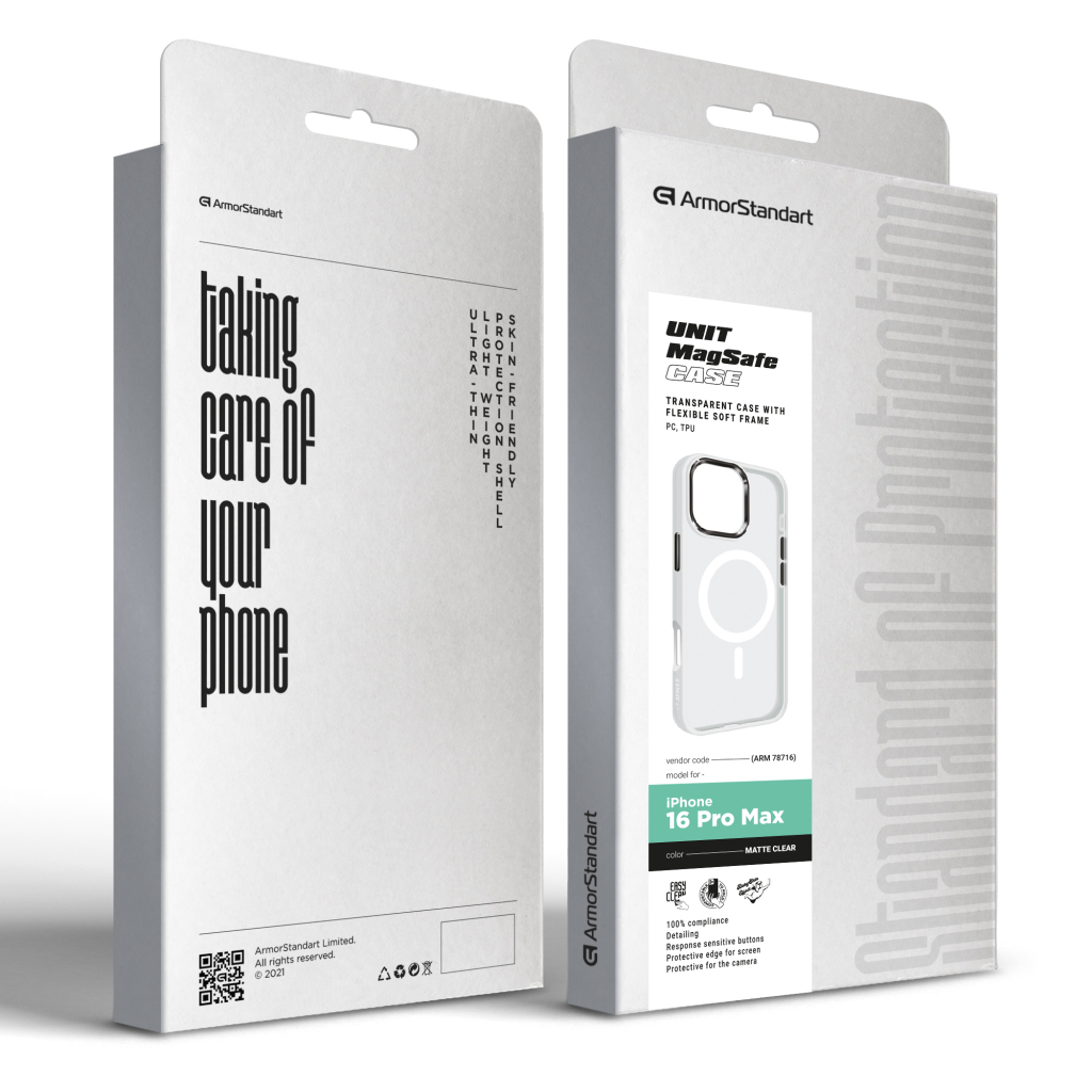 Чохол до мобільного телефона Armorstandart Unit MagSafe Apple iPhone 16 Pro Max Matte Clear (ARM78716)