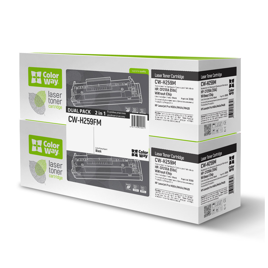 Картридж ColorWay HP CF259A M304/404/MFP428 без чипа DUAL PACK (CW-H259FM)