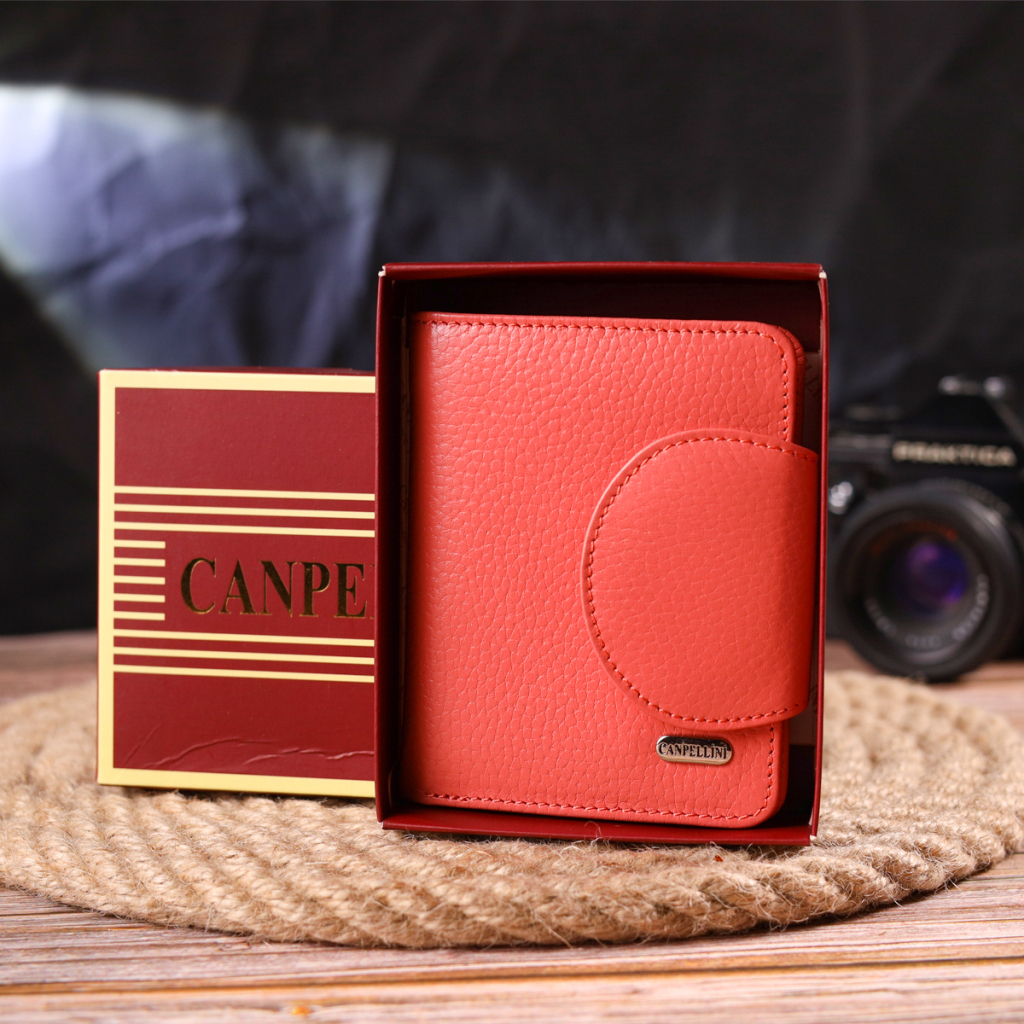 Портмоне Canpellini З натуральної шкіри Кораловий (21669)