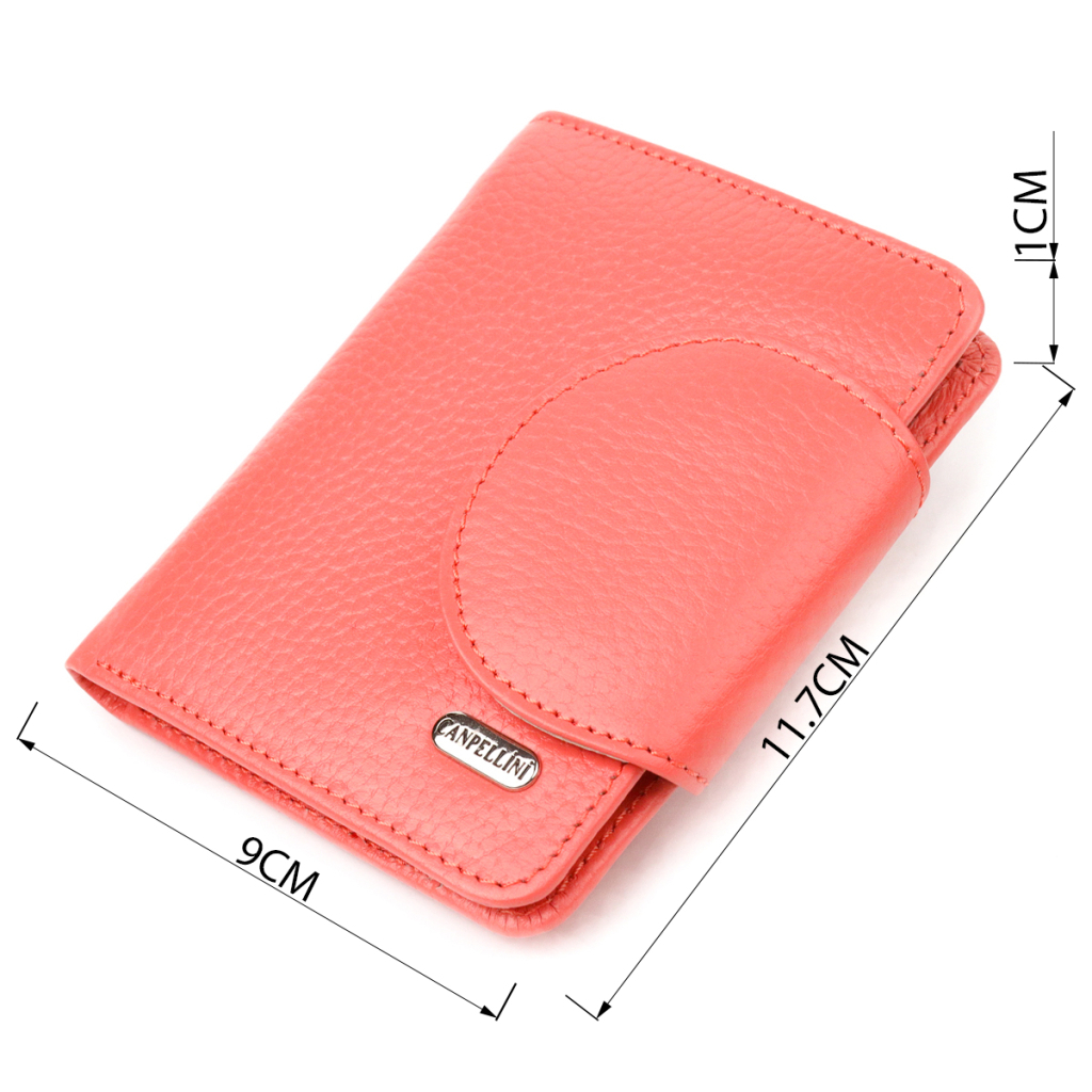 Портмоне Canpellini З натуральної шкіри Кораловий (21669)