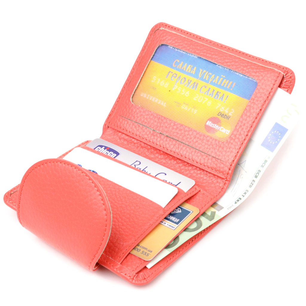 Портмоне Canpellini З натуральної шкіри Кораловий (21669)