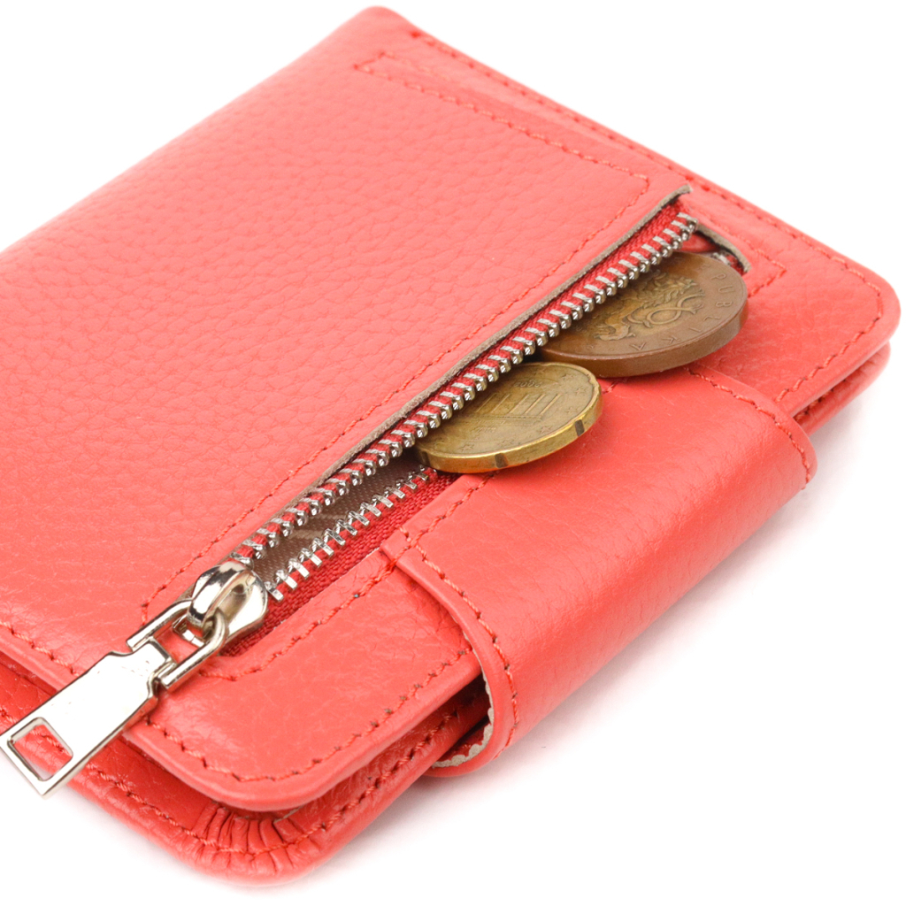 Портмоне Canpellini З натуральної шкіри Кораловий (21669)