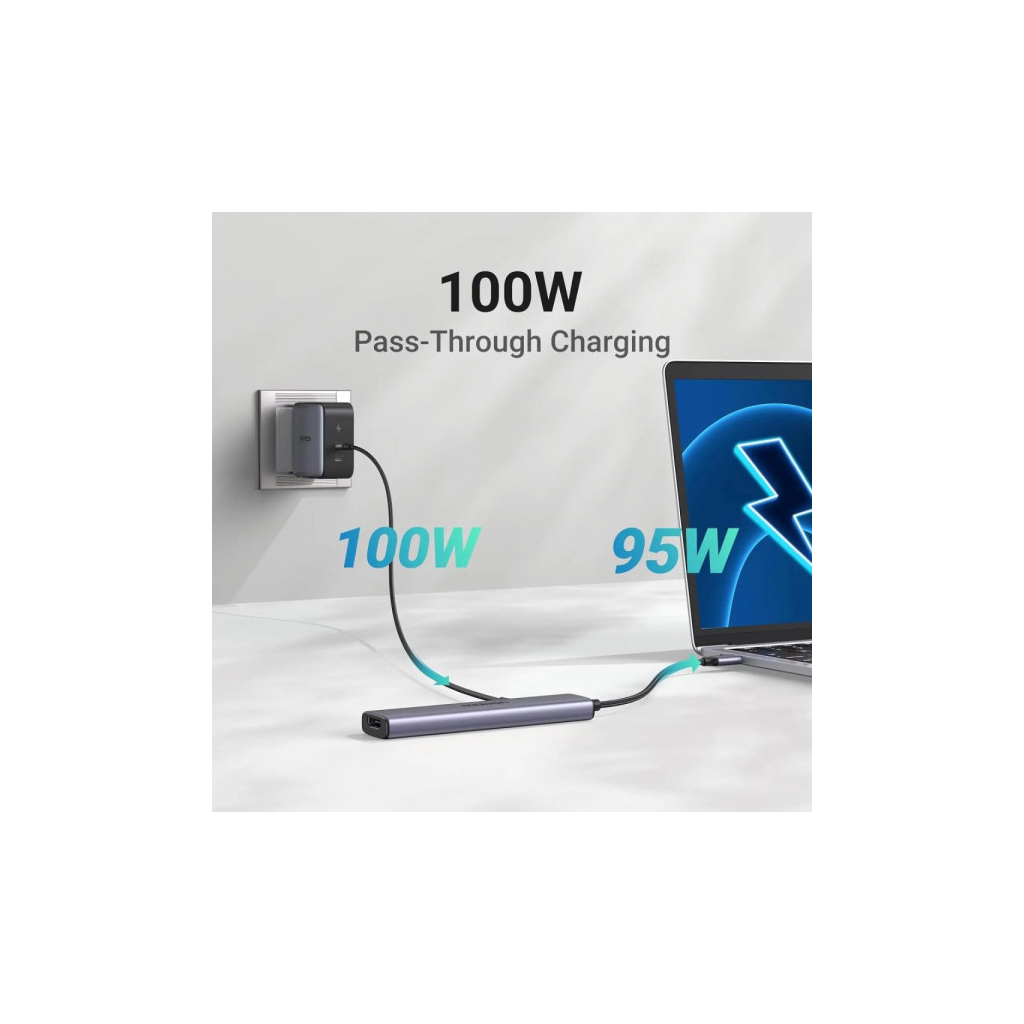 Порт-реплікатор UGREEN CM478 USB Type-C HDMI, USB/3.0, Type-C for charging PD/100W (15495)