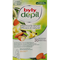 Byly wax strips for depilation of sensitive body skin with Almond and Vanilla 20 pcs (8411104043367)