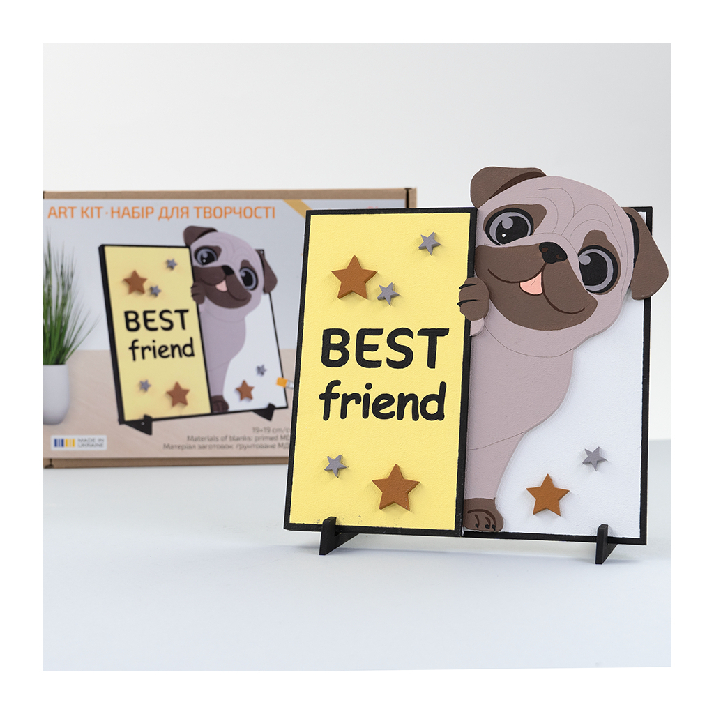 Картина по номерам Rosa Talent 3D Best Friend, МДФ ґрунтоване, 19х19 см (4823098543565)