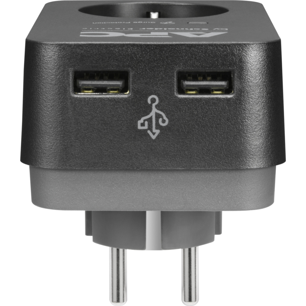 Мережевий фільтр живлення APC Essential SurgeArrest 1 Outle, 2 USBt (PME1WU2B-RS)