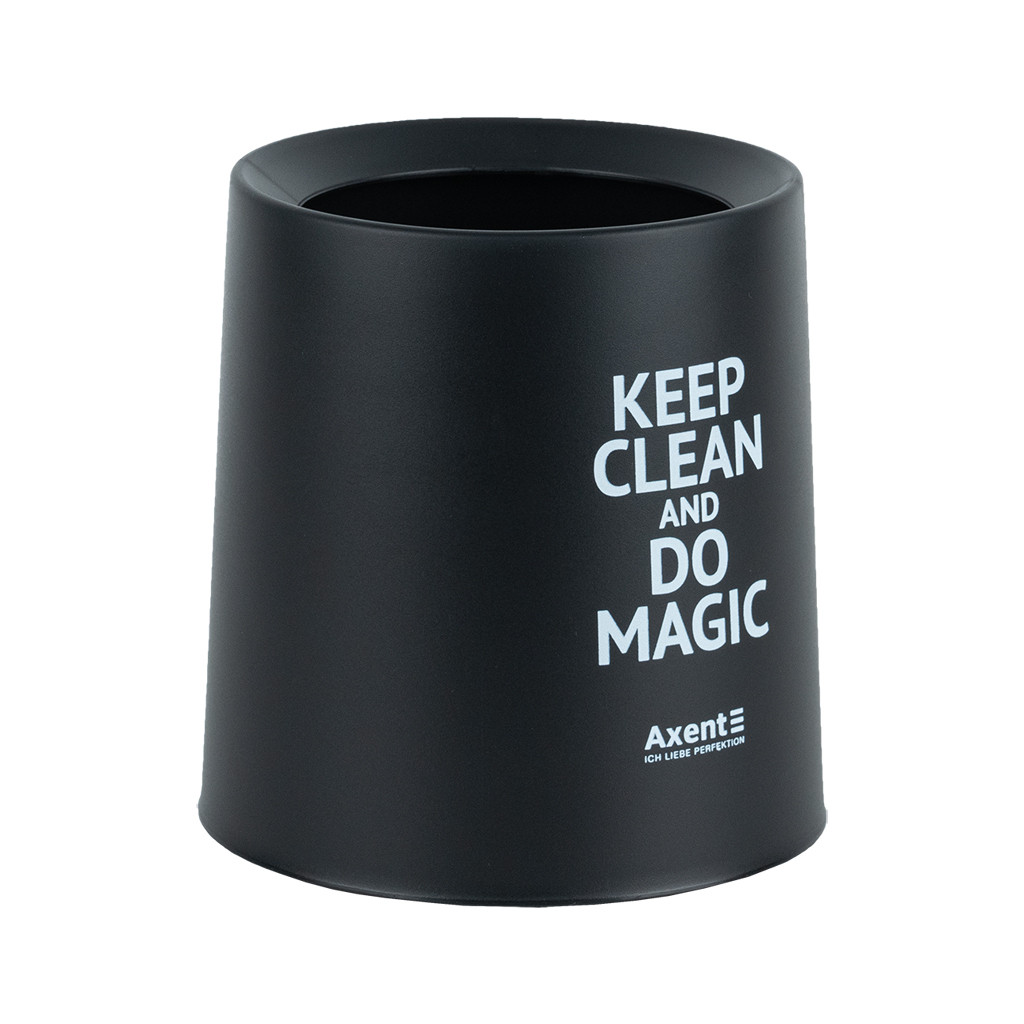 Кошик для паперів Axent Настільний контейнер для сміття, круглий, чорний (2131-01-A)