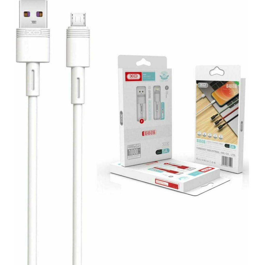 Дата кабель USB 2.0 AM to Micro 5P 1.0m 5A white XO (NB166-M-1-WH) Дата кабель USB 2.0 AM to Micro 5P 1.0m 5A white XO (NB166-M-1-WH)
