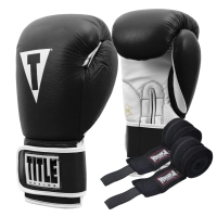 Boxing gloves Title Boxing Pro Style Leather Gloves3.0 Black/White 12 oz (TVVTG3 12 BK/WH)