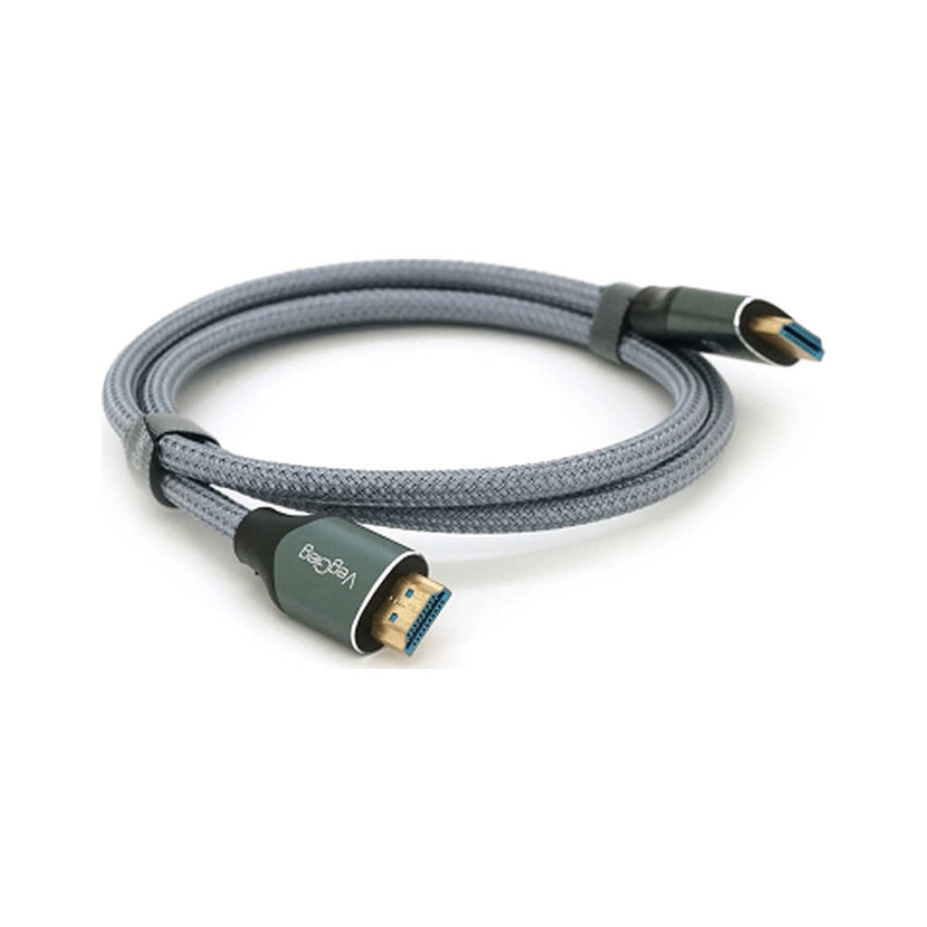 Кабель мультимедійний HDMI M to HDMI M 1.0m 8K silver VEGGIEG (YT-HDMI(M)/(M)V-H401/40356) Кабель мультимедійний HDMI M to HDMI M 1.0m 8K silver VEGGIEG (YT-HDMI(M)/(M)V-H401/40356)