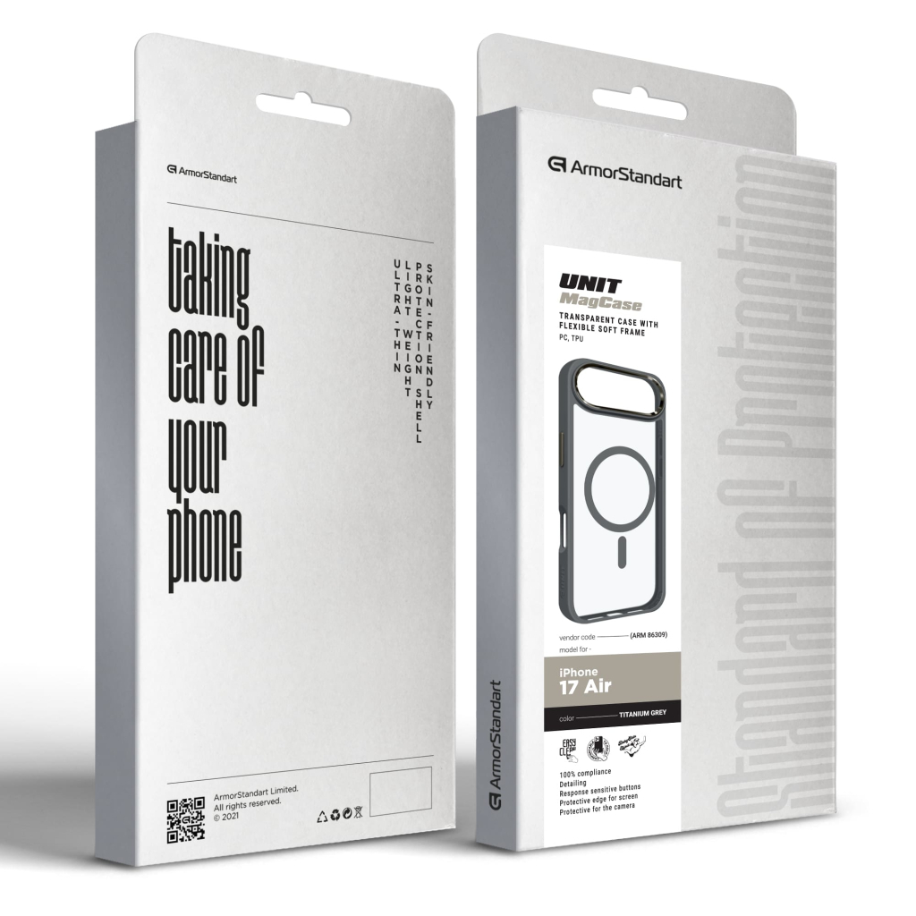 Чохол до мобільного телефона Armorstandart Unit MagCase Apple iPhone 17 Air Titanium Grey (ARM86309) Чохол до мобільного телефона Armorstandart Unit MagCase Apple iPhone 17 Air Titanium Grey (ARM86309)