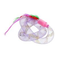 Hippie Pet cat toy with feathers purple 19 cm (HIPCT22022V)