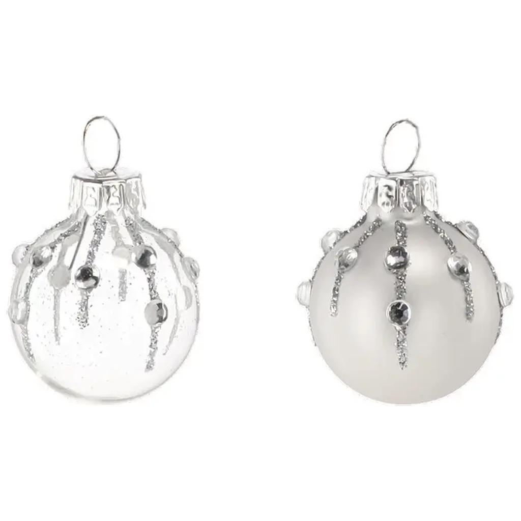 Ялинкова іграшка Chomik скляні-дзеркальні кульки 12 шт, срібно-прозорі (5900779894341) Ялинкова іграшка Chomik скляні-дзеркальні кульки 12 шт, срібно-прозорі (5900779894341)