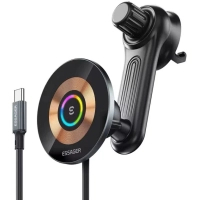 Універсальний автотримач Essager Arpege 15W Magnetic Wirless Car Charger with Phone Holder Function (Rotate Version) Black (EZJCX-GY01B-Z)