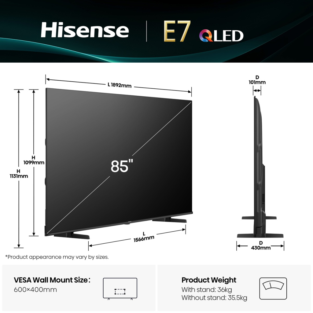 Телевізор Hisense 85E7Q Телевізор Hisense 85E7Q