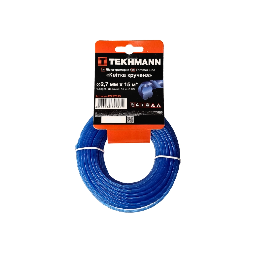 Жилка косильна Tekhmann "Квітка кручена" 2,7 мм × 15 м (42727015) Жилка косильна Tekhmann "Квітка кручена" 2,7 мм × 15 м (42727015)