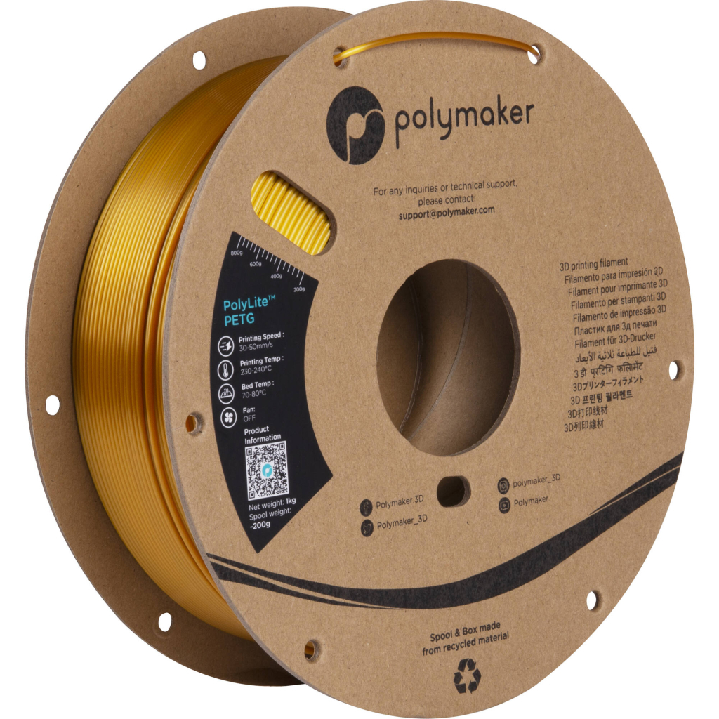 Пластик для 3D-принтера Polymaker PETG POLYLITE 1,75mm 1kg GOLD (PB01013)