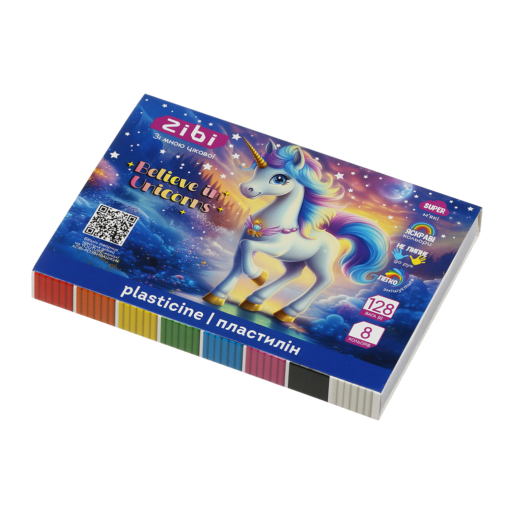 Пластилін ZiBi KIDS Line UNICORN 8 кольорів, 128 г (ZB.6280) Пластилін ZiBi KIDS Line UNICORN 8 кольорів, 128 г (ZB.6280)