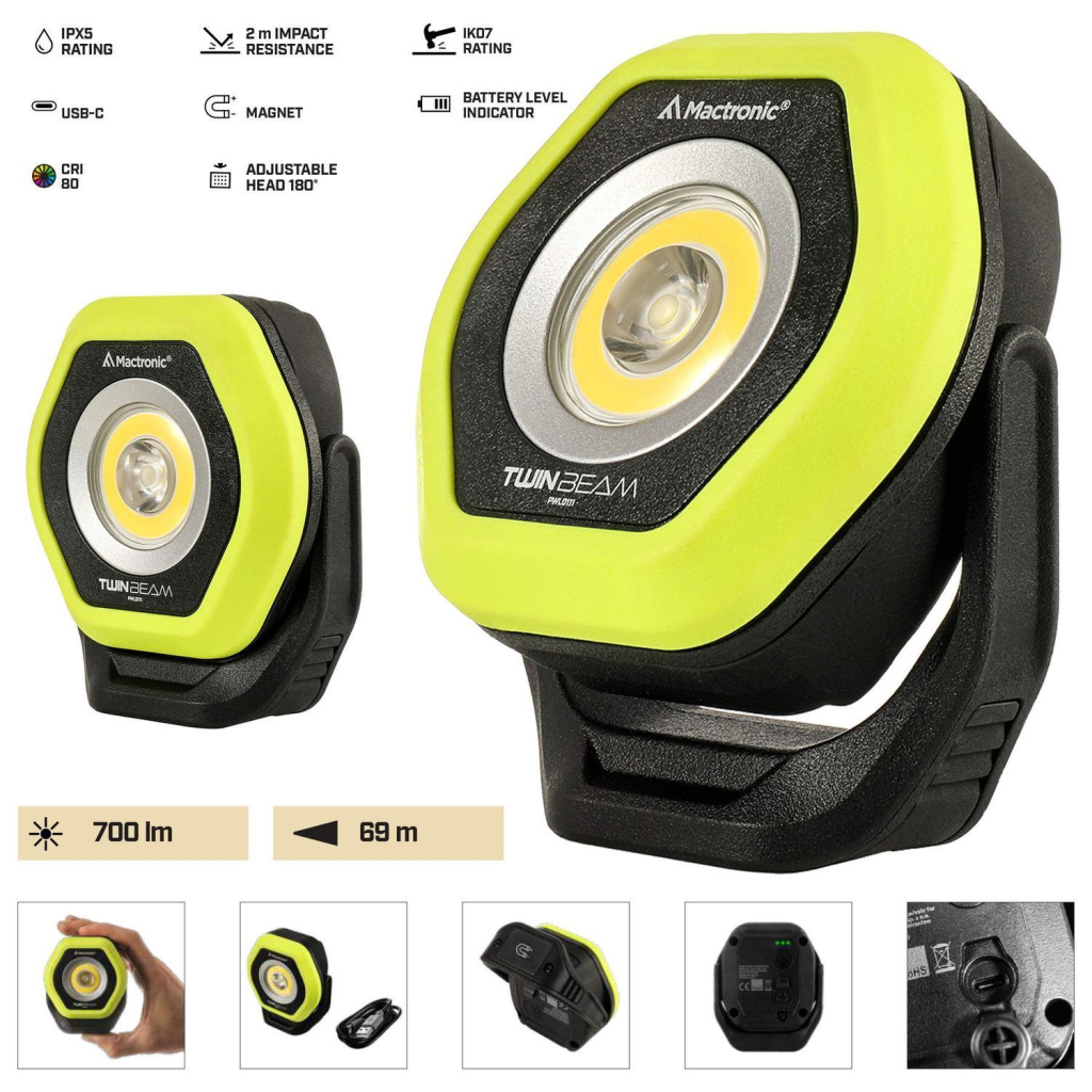 Ліхтар Mactronic професійний Twin Beam (700 Lm) 80 CRI Magnetic Recharg Type-C (PWL0111) (DAS303956) Ліхтар Mactronic професійний Twin Beam (700 Lm) 80 CRI Magnetic Recharg Type-C (PWL0111) (DAS303956)