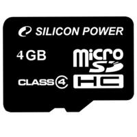 Карта пам'яті Silicon Power 4Gb microSDHC class 4 (SP004GBSTH004V10)