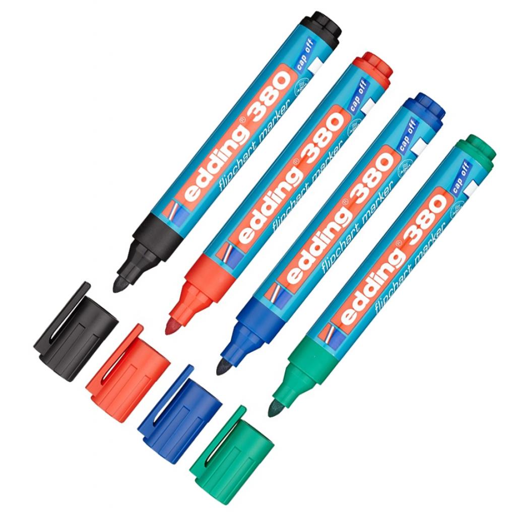 Набір маркерів Edding Flipchart e-380 1,5-3 мм, round tip, SET 4colors (blister PV (380/4/BL) Набір маркерів Edding Flipchart e-380 1,5-3 мм, round tip, SET 4colors (blister PV (380/4/BL)