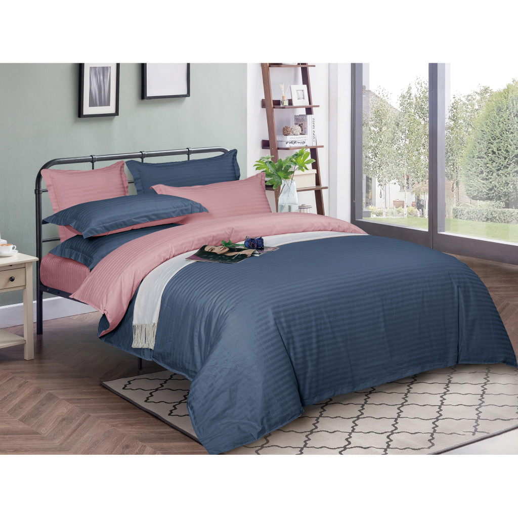 Постільна білизна MirSon Satin Stripe 30-0020 + 30-0007Edarin 160х220 Сімейний (2200005265727)
