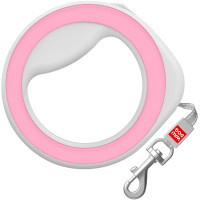 Повідець для собак WAUDOG R-leash світловідбиваюча стрічка XS-M до 40 кг 2.9 м рожевий (81277)