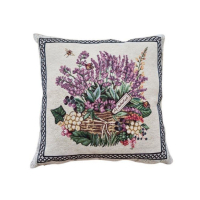 Provence decorative pillowcase Lavender basket in a frame 45x45 (026055)
