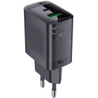 Зарядний пристрій Acefast A78 1xUSB-C PD20W + 1xUSB-A GaN Black (6974316283256)