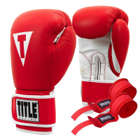 Boxing gloves Title Boxing Pro Style Leather Gloves3.0 Red/White 12 oz (TVVTG3 12 RD/WH)