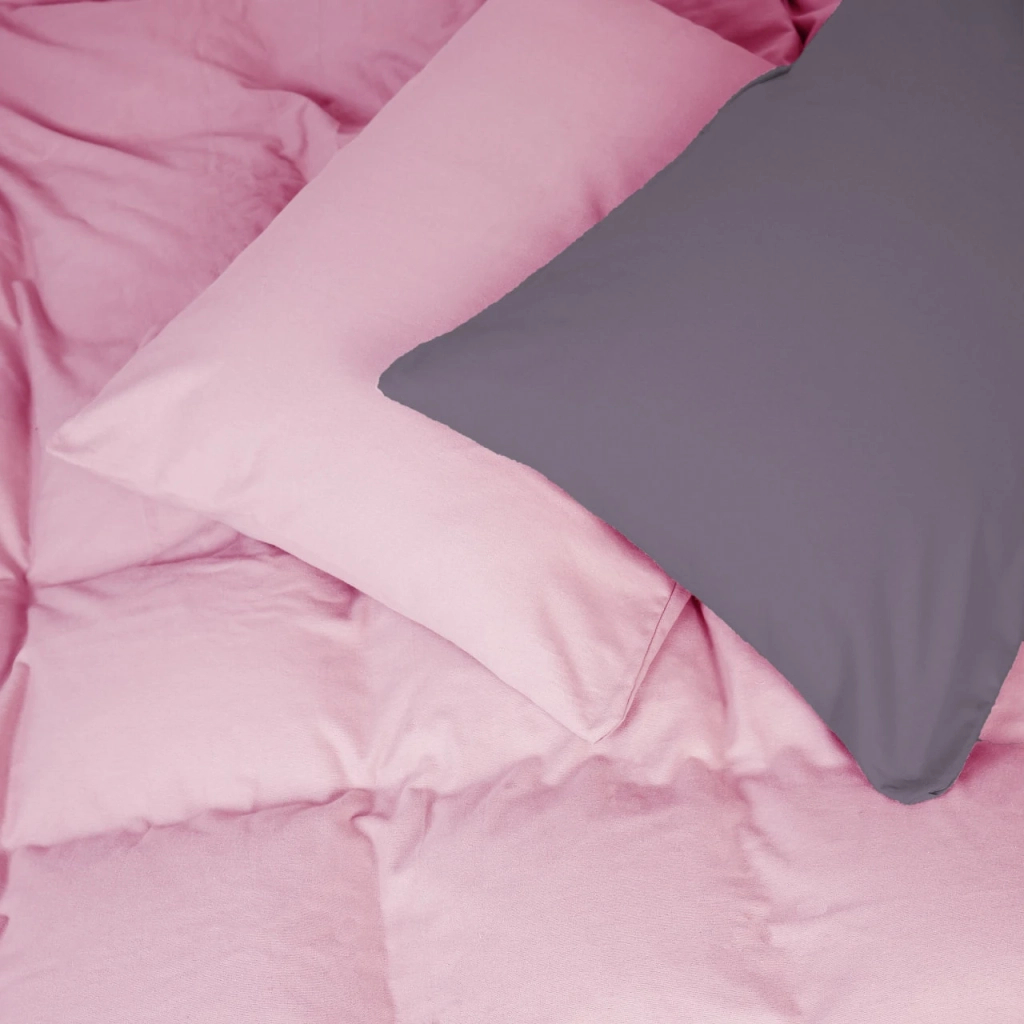 Постільна білизна MirSon 001-008 Ash grey/Pink Фланель 2x143x210 Сімейний (2200009660917)
